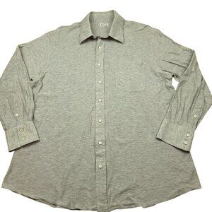 Loro Piana Mens L Shirt Hackett HKT Gray Button Up‎ Custom Bespoke Luxury Fabric